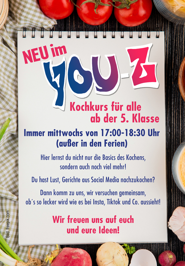 Kochkurs für alle ab der 5. Klasse im YOU-Z, mittwochs
