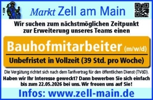 Wir suchen zum nächstmöglichen Zeitpunkt zur Erweiterung unseres Teams einen Bauhofmitarbeiter (m/w/d)